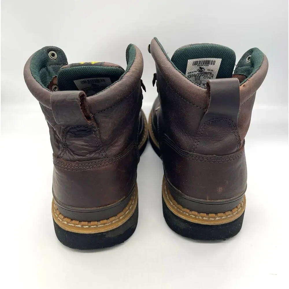Georgia Giant Men”s 6” Steel Toe Brown Leather Work Boots G6374 Size 14